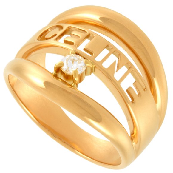 CELINE Yellow gold (18K) Diamond Ring (US Size 5.75) - Picture 1 of 7